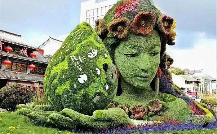 立體花壇五色草造型設(shè)計(jì)效果圖與平面布局對(duì)比分析